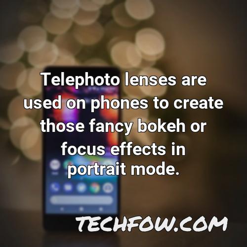 telephoto lenses are used on phones to create those fancy bokeh or focus effects in portrait mode