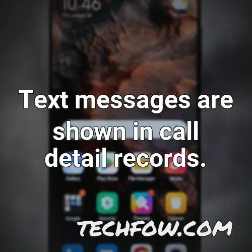 text messages are shown in call detail records