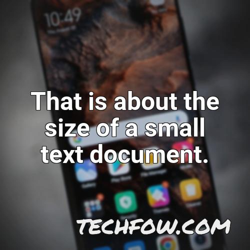 that is about the size of a small text document