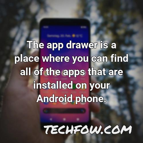 the app drawer is a place where you can find all of the apps that are installed on your android phone