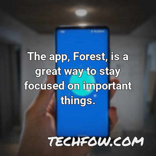 the app forest is a great way to stay focused on important things