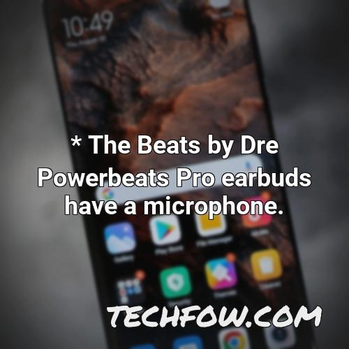 the beats by dre powerbeats pro earbuds have a microphone