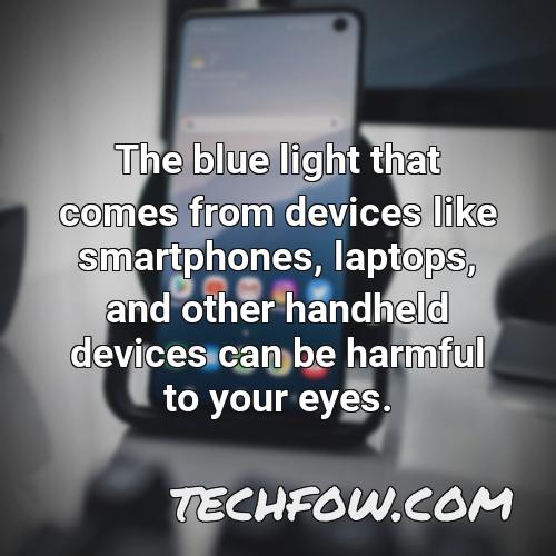 the blue light that comes from devices like smartphones laptops and other handheld devices can be harmful to your eyes