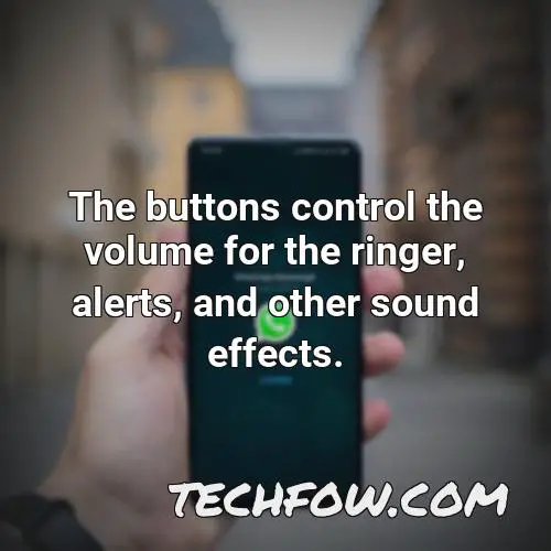 the buttons control the volume for the ringer alerts and other sound effects