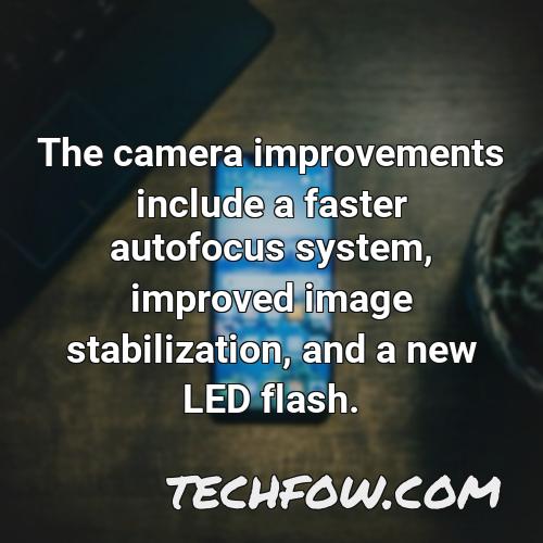 the camera improvements include a faster autofocus system improved image stabilization and a new led flash