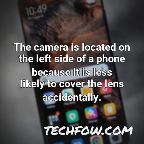 the camera is located on the left side of a phone because it is less likely to cover the lens accidentally