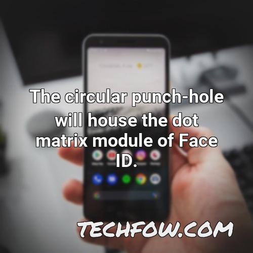 the circular punch hole will house the dot matrix module of face id