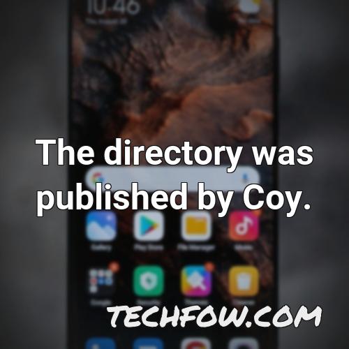 the directory was published by coy