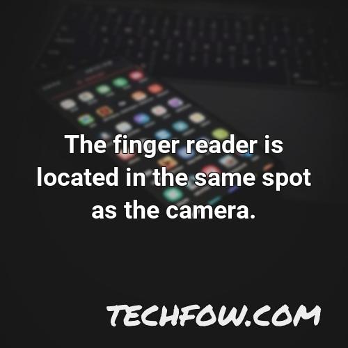 the finger reader is located in the same spot as the camera