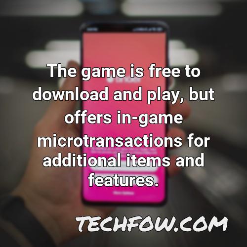 the game is free to download and play but offers in game microtransactions for additional items and features