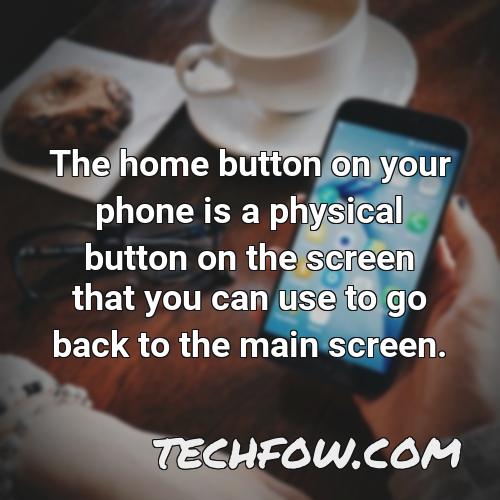 the home button on your phone is a physical button on the screen that you can use to go back to the main screen