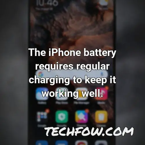 the iphone battery requires regular charging to keep it working well