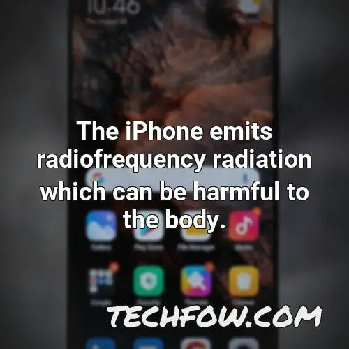 the iphone emits radiofrequency radiation which can be harmful to the body