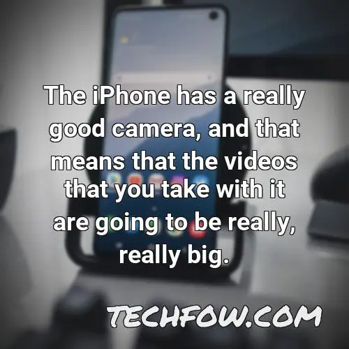 the iphone has a really good camera and that means that the videos that you take with it are going to be really really big