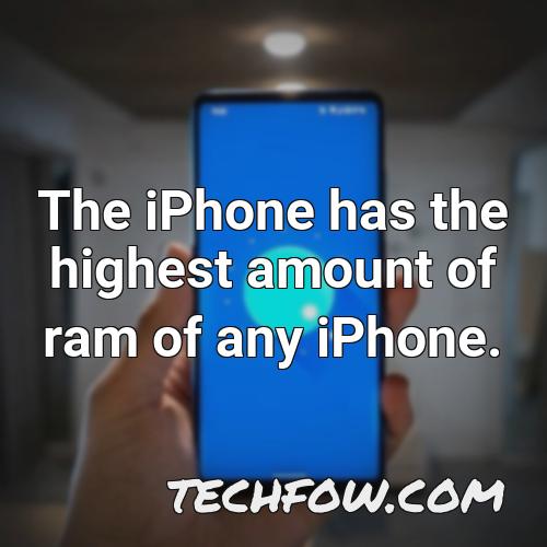 the iphone has the highest amount of ram of any iphone