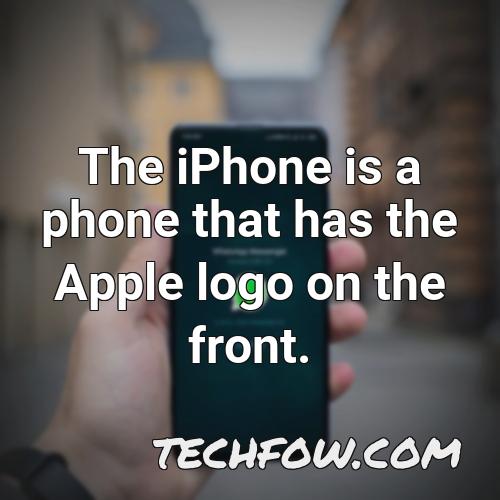 the iphone is a phone that has the apple logo on the front