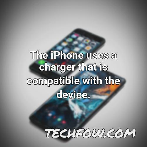 the iphone uses a charger that is compatible with the device