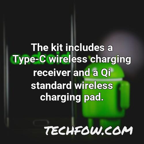 the kit includes a type c wireless charging receiver and a qi standard wireless charging pad 2