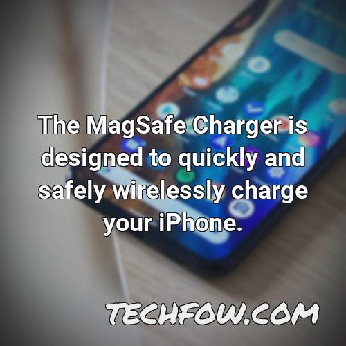the magsafe charger is designed to quickly and safely wirelessly charge your iphone