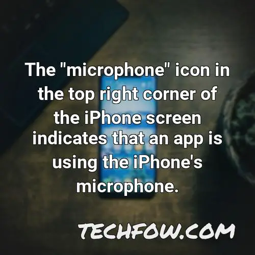the microphone icon in the top right corner of the iphone screen indicates that an app is using the iphone s microphone