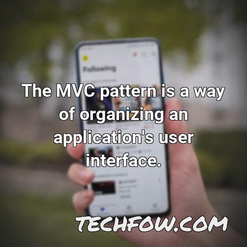 the mvc pattern is a way of organizing an application s user interface