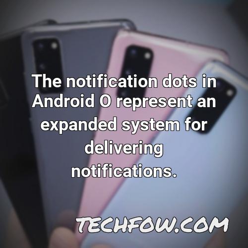 the notification dots in android o represent an expanded system for delivering notifications