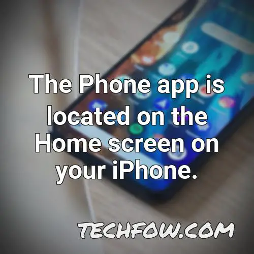 the phone app is located on the home screen on your iphone