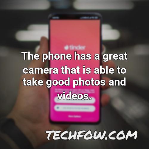 the phone has a great camera that is able to take good photos and videos
