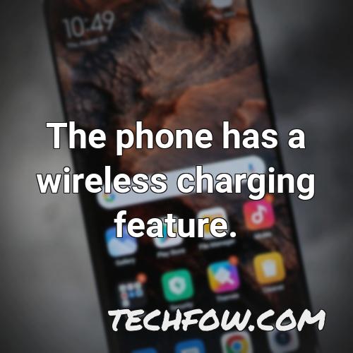 the phone has a wireless charging feature