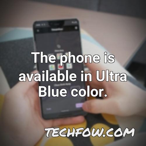 the phone is available in ultra blue color