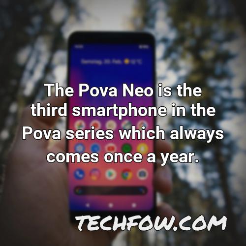 the pova neo is the third smartphone in the pova series which always comes once a year