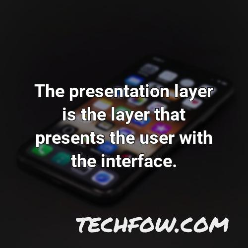 the presentation layer is the layer that presents the user with the interface