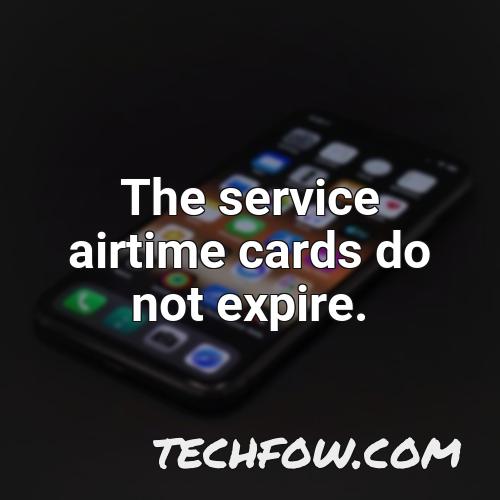 the service airtime cards do not expire 1