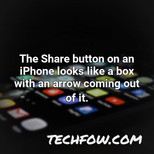 the share button on an iphone looks like a box with an arrow coming out of it