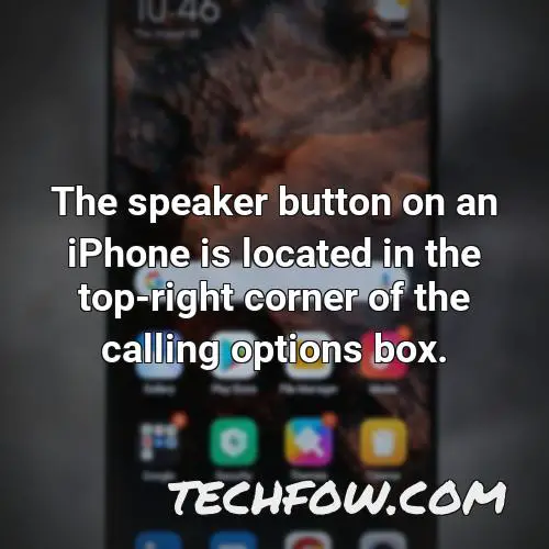 the speaker button on an iphone is located in the top right corner of the calling options box 1