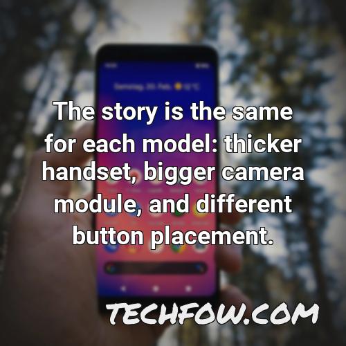 the story is the same for each model thicker handset bigger camera module and different button placement