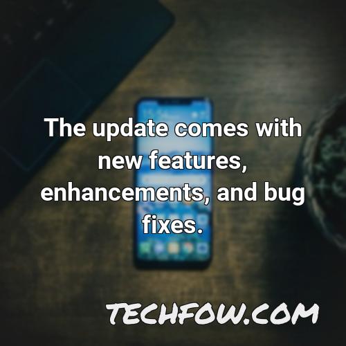 the update comes with new features enhancements and bug
