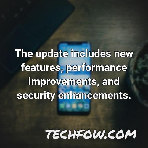 the update includes new features performance improvements and security enhancements