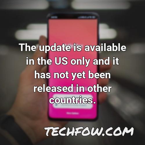 the update is available in the us only and it has not yet been released in other countries