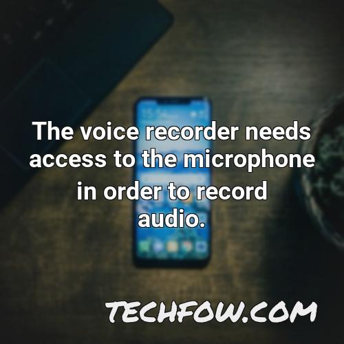 the voice recorder needs access to the microphone in order to record audio