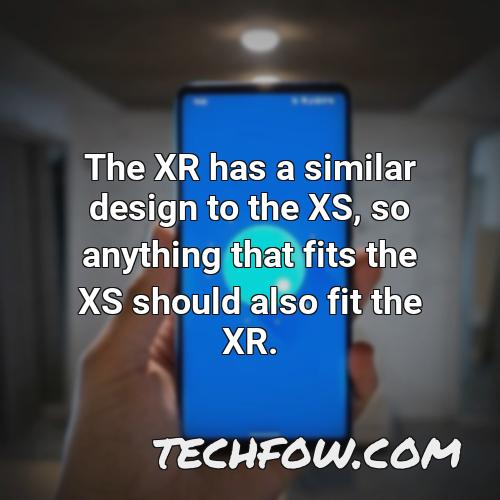 the xr has a similar design to the xs so anything that fits the xs should also fit the