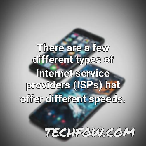 there are a few different types of internet service providers isps hat offer different speeds