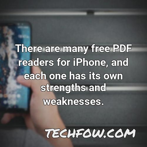 there are many free pdf readers for iphone and each one has its own strengths and weaknesses
