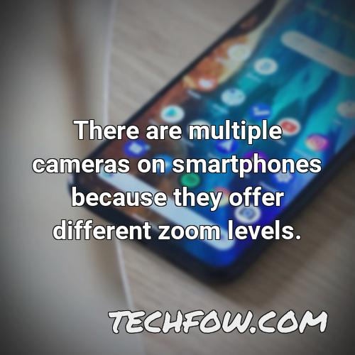 there are multiple cameras on smartphones because they offer different zoom levels