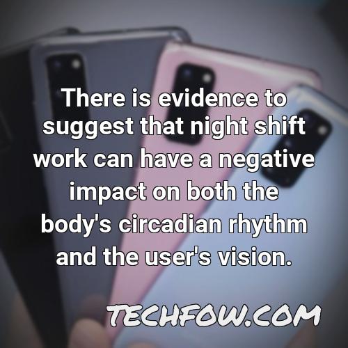 there is evidence to suggest that night shift work can have a negative impact on both the body s circadian rhythm and the user s vision