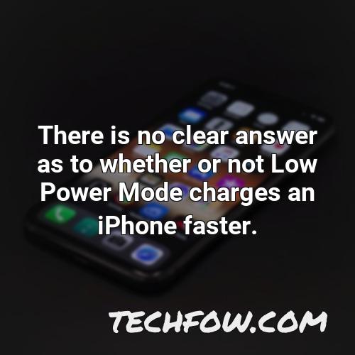 there is no clear answer as to whether or not low power mode charges an iphone faster