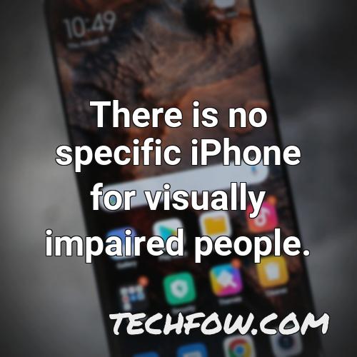 there is no specific iphone for visually impaired people