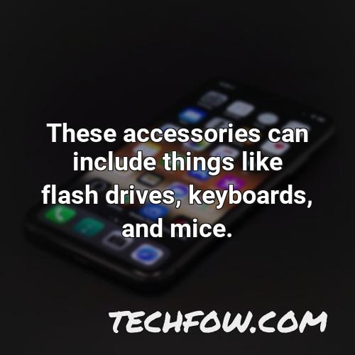these accessories can include things like flash drives keyboards and mice