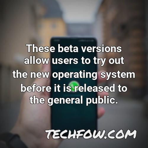 these beta versions allow users to try out the new operating system before it is released to the general public