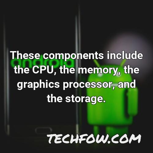 these components include the cpu the memory the graphics processor and the storage